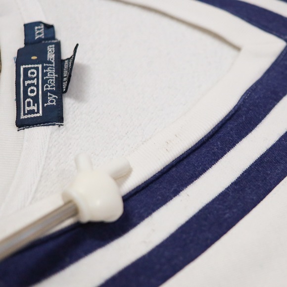 Vintage Polo Ralph Lauren Sweatshirt Vest XXL White V-Neck Golf Crest Preppy - Picture 12 of 15